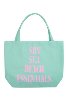 Groene shopper &quot;Sun, Sea, Beach, Essentials&quot;