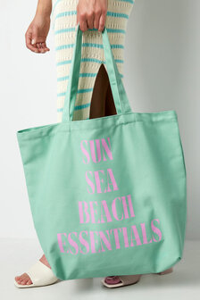 Groene shopper &quot;Sun, Sea, Beach, Essentials&quot;