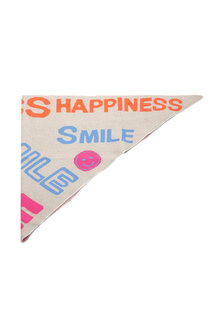 Zachte driehoek sjaal Happiness|Beige roze oranje|Omslagdoek