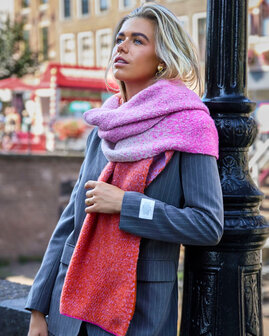 Long winter scarf Dreamy|Bright Pink Orange