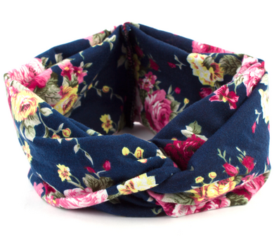 Scarzf haarband Soft Roses blauw roze