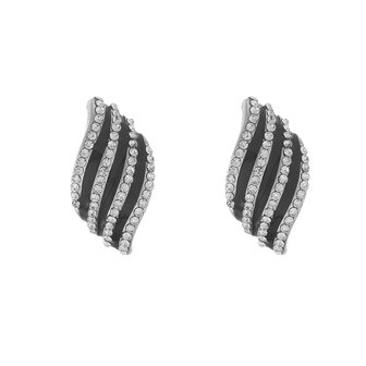 Oorbellen Striped Sparklel|Zilverkleurig|Oorclips