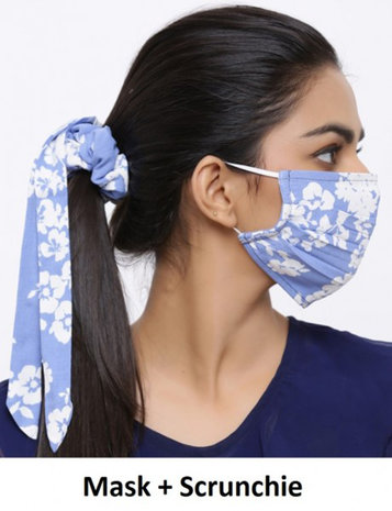 Leuke set mondkapje scrunchie Soft|Katoen mondkapje|Wasbaar Herbruikbaar