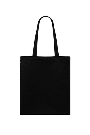 Black Canvas Bag with White Hearts|Tote bag