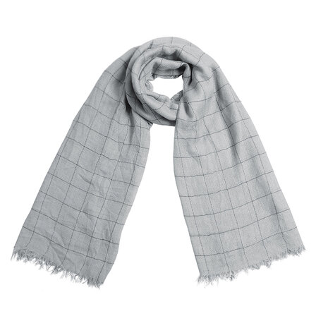 Elongated unisex scarf Blox|Grey|Tartan Squares